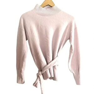 Club Monaco Pink Cashmere Belted Sweater